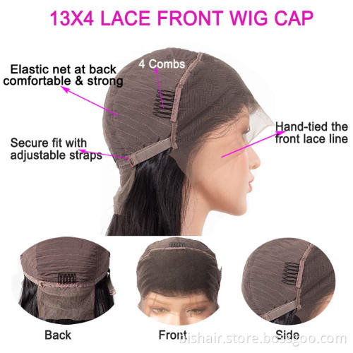 Yaki  Straight Real Human Hair Wig For Women13x4 Yaki Lace Front Wig Real Human Hair  180% Density Full Lace Front Wig